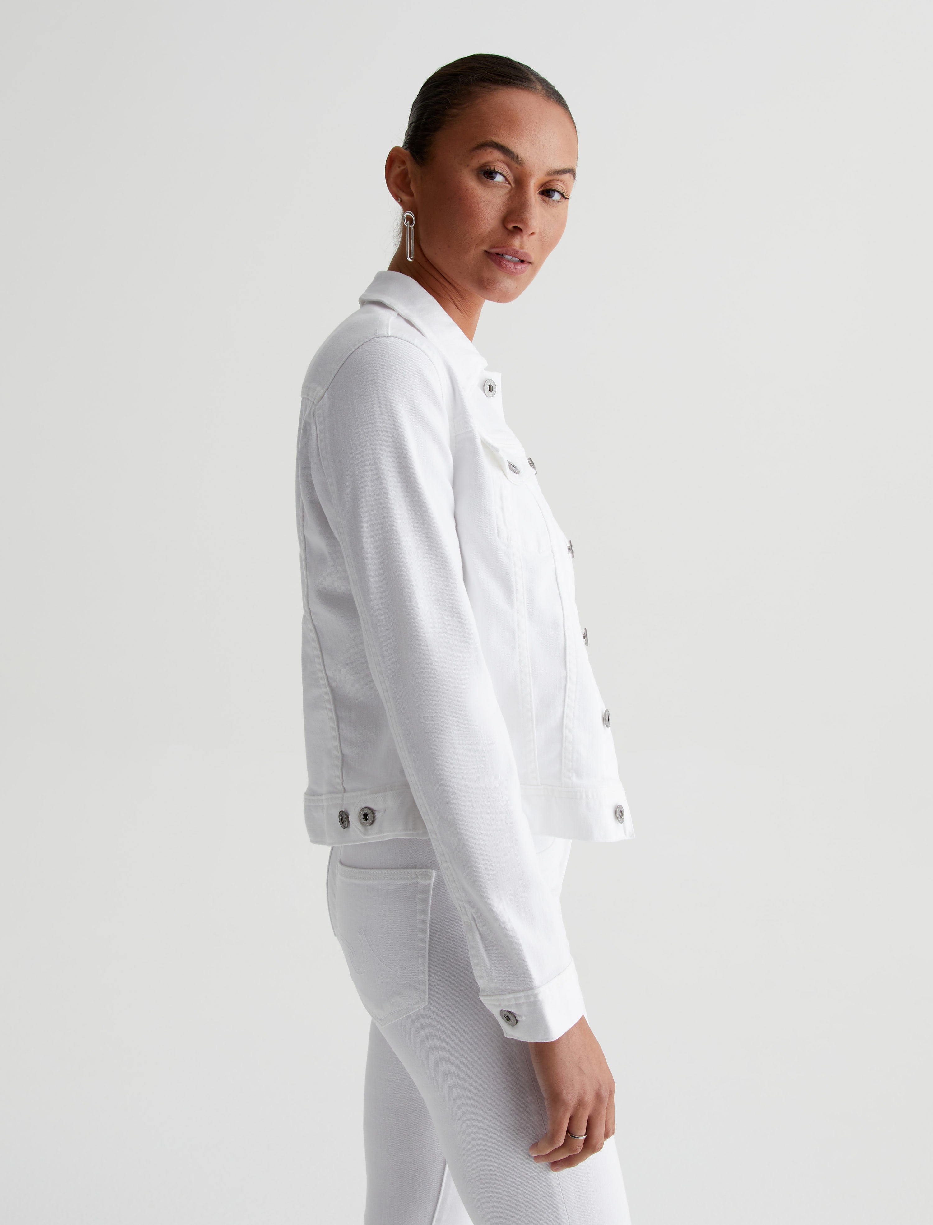 Eytino Denim Jacket for Women Long Sleeve Boyfriend Jean Jacket Loose Coat  White S Female - Walmart.com